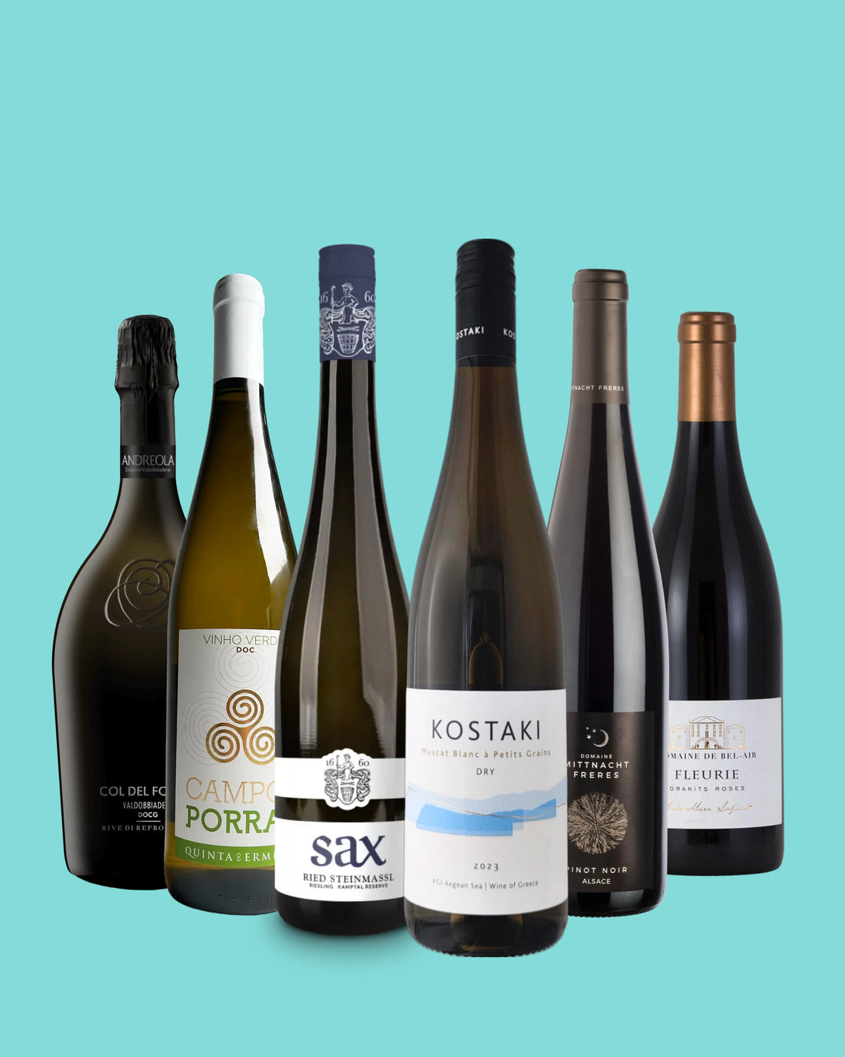 Vår smått oumbärliga asiatiska vinlåda: Domaine Mittnacht Frères Pinot Noir, Andreola Col del Forno Prosecco Superiore 2024, Quinta do Ermizio, Campo do Porral, Vinho Verde 2025, Winzerhof Sax, Langenlois Riesling, Ried Steinmassl 2023, Domaine de Bel Air, Fleurie Les Granits Roses 2023, Kostaki Winery, Dry, Aegean Sea PGI, 2023